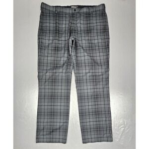 Nike Golf Pants Mens Size 36X31 Gray Dri-Fit Plaid Tour Performance Active